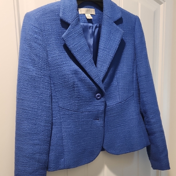 Petite Sophisticate Jackets & Blazers - Petite Sophisticate Royal Blue Textured Blazer